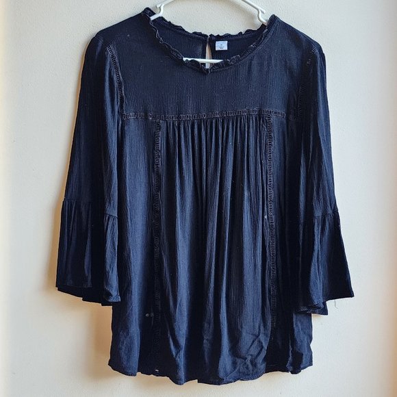 Old Navy Black Peasant Jersey Size Medium - Picture 1 of 13